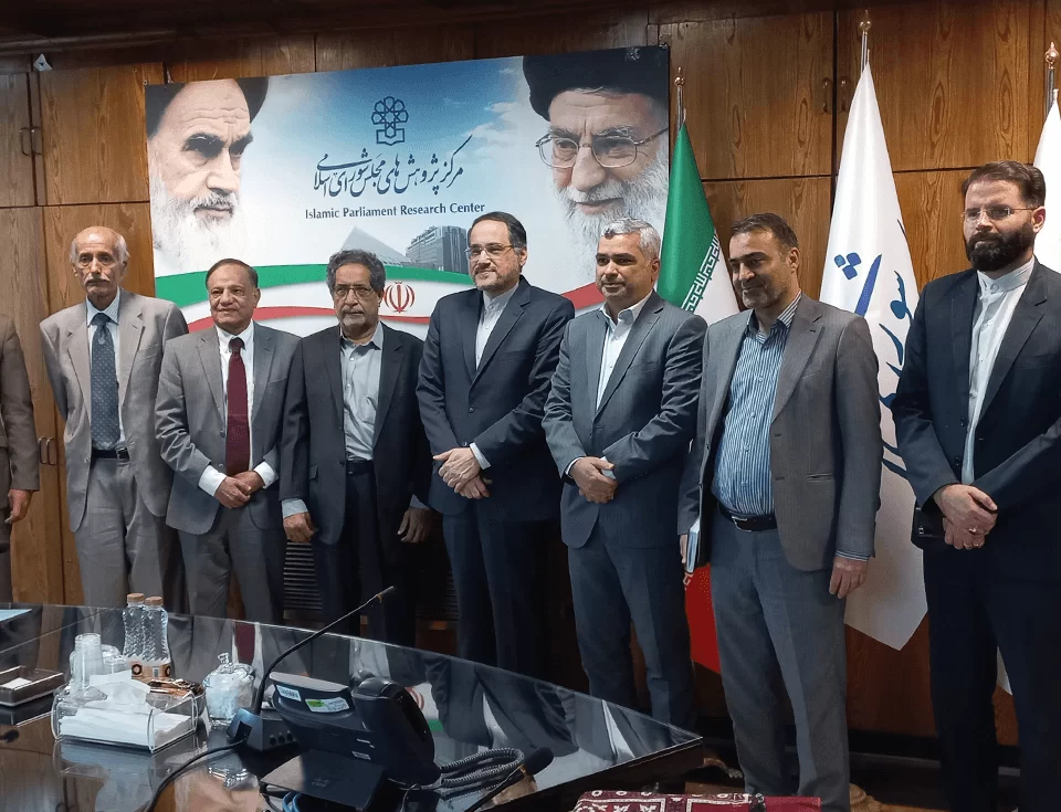 Group Photo of PCFR’s delegation with H.E. Dr. Babak Negahdari, Head of Center of Research Islamic Parliament of Iran, Tehran and other members of research staff.